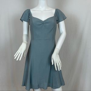 LUSH Gray/green summer dress w cap-type sleeves